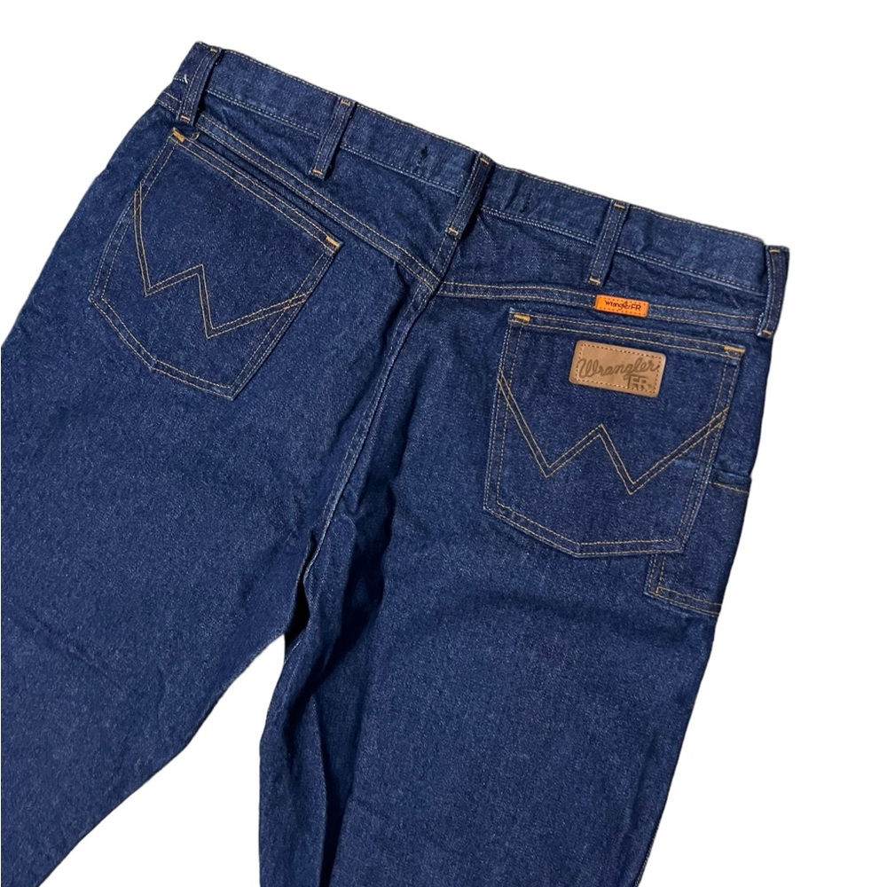 Wrangler Flame Resistant Denim Dark Wash Relaxed Fit Straight Leg Jeans … - Picture 4 of 7